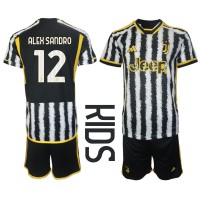 Juventus Alex Sandro #12 Replika babykläder Hemmaställ Barn 2023-24 Kortärmad (+ korta byxor)